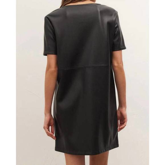 NEW Z SUPPLY london faux leather dress in black - Picture 2 of 3
